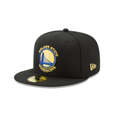 Black Golden State Warriors Hat - New Era NBA Team Color 59FIFTY Fitted Caps USA6851047